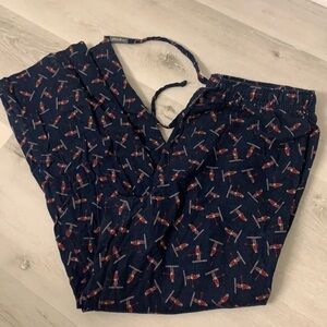 Eddie Bauer flannel pj pants‎ skiing size Large navy red